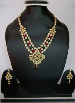 Multi Coloured Necklace Set Party Wear -ZariGrace Shop multi coloured necklace set jysmnikm103 b