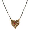 Multicolor Antique Gold Plated Heart Shape Mangalsutra Wedding Wear -ZariGrace Shop multicolor antique gold plated heart shape mangalsutra jynejmpf8064 l