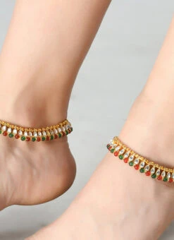 Multicolor Designer Anklets Festive Wear