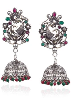 Multicolor Jhumka Earrings Festive Wear 7 Multicolor Jhumka Earrings Festive Wear -ZariGrace Shop multicolor jhumka earrings ermpf9469 b