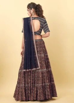 Multicolor Printed Embroidery Georgette Lehenga Festive Wear -ZariGrace Shop multicolor printed embroidery georgette lehenga ghsgfcb81 b