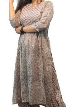 Multicolor Printed Mul Cotton Kurta Set Festive Wear