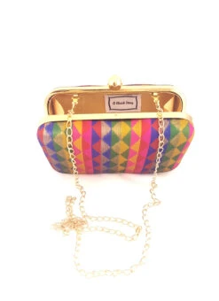 Multicolor Silk Designer Clutch