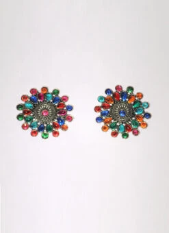 Multicolored Alloy Studs Work Wear -ZariGrace Shop multicolored alloy studs ermbmsa548 b