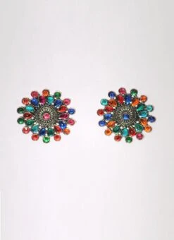 Multicolored Alloy Studs Work Wear -ZariGrace Shop multicolored alloy studs ermbmsa548 u
