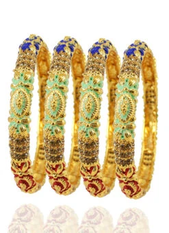 Multicolored Bangle Set Festive Wear -ZariGrace Shop multicolored bangle set hjbrmkns0527 b
