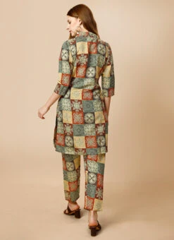 Multicolored Cotton Digital Print Kurta Straight Pant Set After Six Wear -ZariGrace Shop multicolored cotton digital print kurta straight pant set krska2144803 b