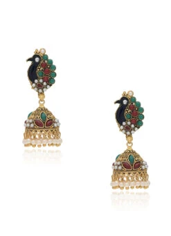 Multicolored Designer Jhumka Earrings Festive Wear -ZariGrace Shop multicolored designer jhumka earrings erhof30756 b