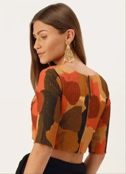 Multicolored Embroidered Georgette Blouse Festive Wear -ZariGrace Shop multicolored embroidered georgette blouse BLBS02305270 b