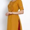 Mustard Cotton Kurta Sharara Set Work Wear 1 Mustard Cotton Kurta Sharara Set Work Wear -ZariGrace Shop mustard cotton kurta sharara set krsdrnr414 l