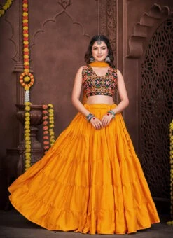 Mustard Faux Georgette Kutch Work Chaniya Choli Festive Wear -ZariGrace Shop mustard faux georgette kutch work chaniya choli ghsacw7524 u