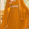 Mustard Georgette Embroidered Anarkali Suit Party Wear
