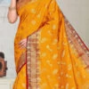 Mustard Kanjeevaram Silk Zari Work Saree Festive Wear -ZariGrace Shop mustard kanjeevaram silk zari work saree sadsf4835 l