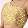 Mustard Raw Silk Embroidery One Shoulder Blouse Party Wear