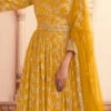 Mustard Satin Silk Jacquard Weaving Anarkali Suit Party Wear -ZariGrace Shop mustard satin silk jacquard weaving anarkali suit slska4304503b l