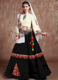 Navaratri Black Taffeta Silk Embroidered Chaniya Choli Party Wear 8 Navaratri Black Taffeta Silk Embroidered Chaniya Choli Party Wear -ZariGrace Shop navaratri black taffeta silk embroidered chaniya choli ghsomr8001 u