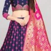 Navy Blue Banarasi Silk Brocade Work A Line Lehenga Choli Festive Wear -ZariGrace Shop navy blue banarasi silk brocade work a line lehenga choli ghsommr2597 l