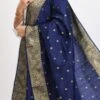 Navy Blue Banarasi Silk Weaving Work Dupatta Work Wear -ZariGrace Shop navy blue banarasi silk weaving work dupatta dpdmimfd183 l