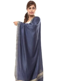Navy Blue Cotton Slub Weaving Work Dupatta Work Wear -ZariGrace Shop navy blue cotton slub weaving work dupatta dpdmimfd090 b