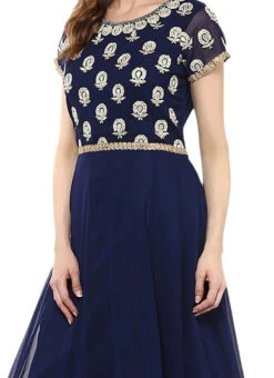 Navy Blue Georgette Anarkali Suit After Six Wear