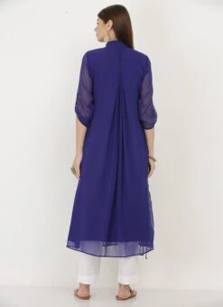 Navy Blue Georgette Embroidered Kurta Straight Pant Set After Six Wear 9 Navy Blue Georgette Embroidered Kurta Straight Pant Set After Six Wear -ZariGrace Shop navy blue georgette embroidered kurta straight pant set krsjiw9 b