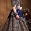 Navy Blue Raw Silk Embroidered And Sequins Work Umbrella Lehenga Festive Wear -ZariGrace Shop navy blue raw silk embroidered and sequins work umbrella lehenga ghsom7408 l