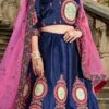 Navy Blue Satin Blend Resham Umbrella Lehenga Festive Wear -ZariGrace Shop navy blue satin blend resham umbrella lehenga ghsad1506 l
