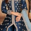 Navy Blue Soft Art Silk Mirror Embroidery Anarkali Suit Party Wear -ZariGrace Shop navy blue soft art silk mirror embroidery anarkali suit slsak29923303 l