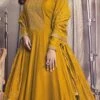 Nidhi Shah Yellow Art Silk Embroidered Anarkali Suit Party Wear -ZariGrace Shop nidhi shah yellow art silk embroidered anarkali suit slsrf26584 l