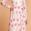 Off White Georgette Digital Print Fit And Flare Dress After Six Wear -ZariGrace Shop off white georgette digital print fit and flare dress drsacw9023 l