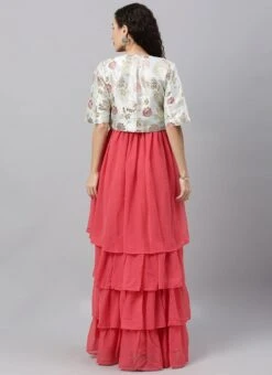 Off White Jacket Style Floor Length Gown Festive Wear 13 Off White Jacket Style Floor Length Gown Festive Wear -ZariGrace Shop off white jacket style floor length gown IWBS02001252 b