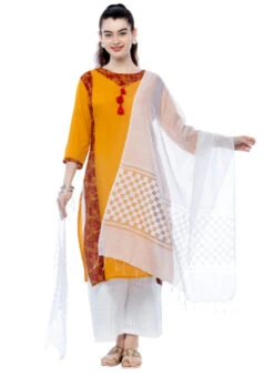 Off White Kota Cotton Dupatta Festive Wear -ZariGrace Shop off white kota cotton dupatta dpdmfmfd009 u