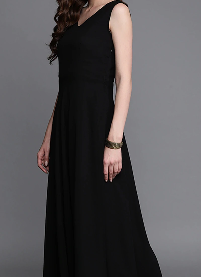 Off White N Black Embroidered Jacket Style Gown After Six Wear 3 Off White N Black Embroidered Jacket Style Gown After Six Wear