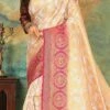 Off White N Pink Kanjeevaram Silk Weaving Saree Festive Wear -ZariGrace Shop off white n pink kanjeevaram silk weaving saree sadsf4071 l