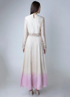 Off White Pure Chanderi Silk Sequins Work Anarkali Suit Party Wear -ZariGrace Shop off white pure chanderi silk sequins work anarkali suit sldvcsvak182 b