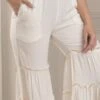 Off White Rayon Sharara Pant Work Wear