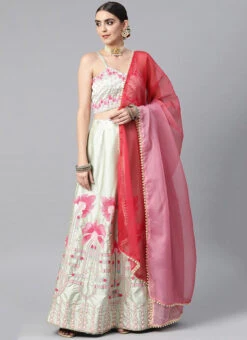 Offwhite Satin Silk Embroidered A Line Lehenga Party Wear 8 Offwhite Satin Silk Embroidered A Line Lehenga Party Wear -ZariGrace Shop offwhite satin silk embroidered a line lehenga ghmkns68 u