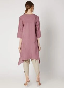 Onion Pink Linen Kurta Set Work Wear 9 Onion Pink Linen Kurta Set Work Wear -ZariGrace Shop onion pink linen kurta set krsdvcsvts28 b