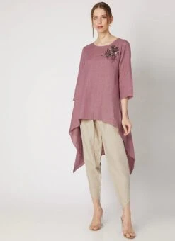 Onion Pink Linen Kurta Set Work Wear 8 Onion Pink Linen Kurta Set Work Wear -ZariGrace Shop onion pink linen kurta set krsdvcsvts28 u