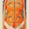 Orange Art Silk Embroidered A Line Lehenga Wedding Wear -ZariGrace Shop orange art silk embroidered a line lehenga ghssit32803 l