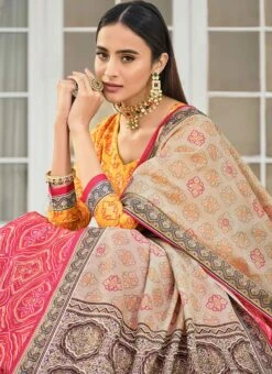 Orange Art Silk Gown Party Wear -ZariGrace Shop orange art silk gown bgwrs47341002 b