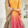 Orange Art Silk Gown Party Wear -ZariGrace Shop orange art silk gown bgwrs47341002 l