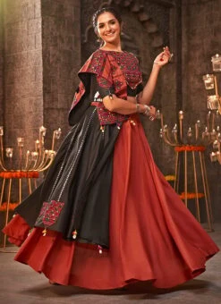 Orange Blended Cotton Printed Kutch Work Chaniya Choli Festive Wear 8 Orange Blended Cotton Printed Kutch Work Chaniya Choli Festive Wear -ZariGrace Shop orange blended cotton printed kutch work chaniya choli ghsom2342 u