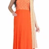 Orange Chiffon Anarkali Suit With Tye N Dye Dupatta Party Wear -ZariGrace Shop orange chiffon anarkali suit with tye n dye dupatta slkifh9966000562 l