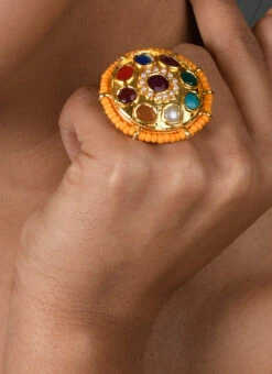 Orange Designer Ring Party Wear