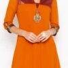 Orange Georgette Embroidered Kurta Palazzo Set Party Wear -ZariGrace Shop orange georgette embroidered kurta palazzo set krsmnc1936 l