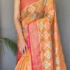 Orange Tissue Silk Woven Work Saree Festive Wear -ZariGrace Shop orange tissue silk woven work saree sasacw5818 l