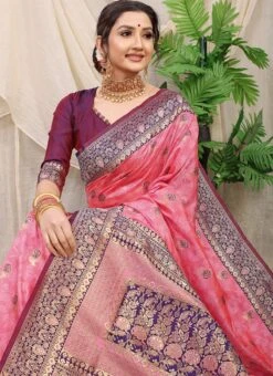 Patola Silk Baby Pink Color Zari Weaving Work Saree Party Wear 9 Patola Silk Baby Pink Color Zari Weaving Work Saree Party Wear -ZariGrace Shop patola silk baby pink color zari weaving work saree sasom110932 b