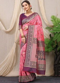 Patola Silk Baby Pink Color Zari Weaving Work Saree Party Wear 8 Patola Silk Baby Pink Color Zari Weaving Work Saree Party Wear -ZariGrace Shop patola silk baby pink color zari weaving work saree sasom110932 u