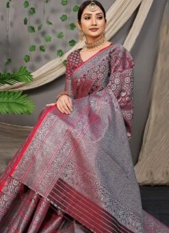 Patola Silk Zari Weaving Work Maroon Color Saree Festive Wear -ZariGrace Shop patola silk zari weaving work maroon color saree sasom110822 u